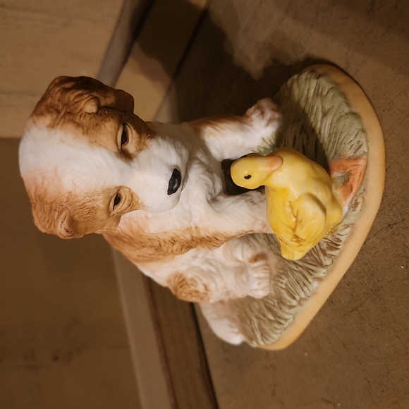 Homeco Vintage Handpainted Puppy and Duckling - Picture 2 of 4